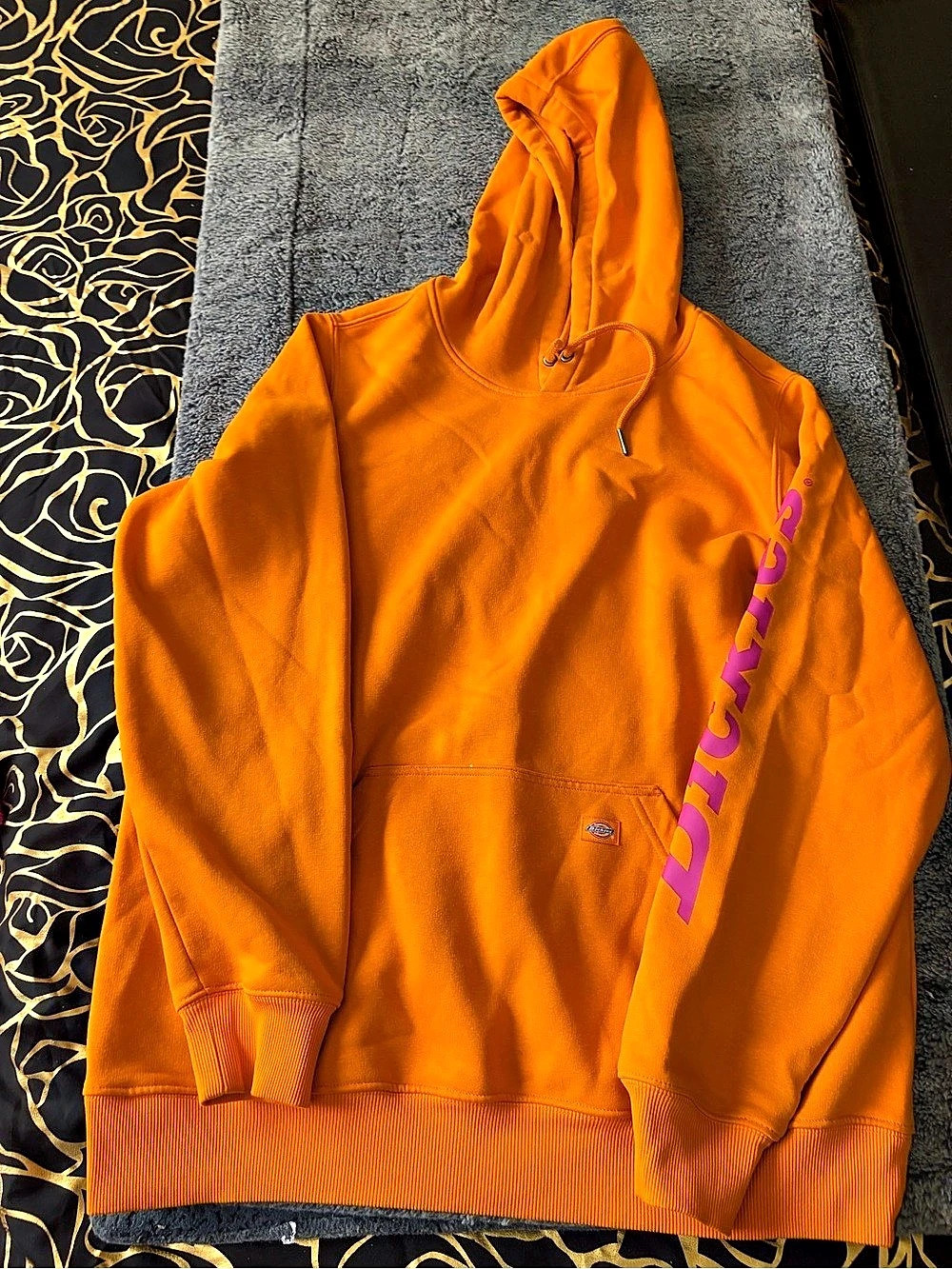 Dickies Water Repellent Sleeve Logo Hoodie Orange & Purple XL